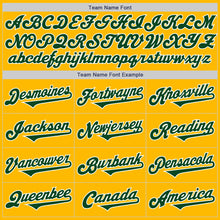 Load image into Gallery viewer, Custom Gold Green-White Authentic Two Tone Baseball Jersey