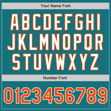 Load image into Gallery viewer, Custom Teal Orange-White Authentic Two Tone Baseball Jersey