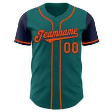 Load image into Gallery viewer, Custom Teal Orange-Navy Authentic Two Tone Baseball Jersey
