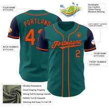 Load image into Gallery viewer, Custom Teal Orange-Navy Authentic Two Tone Baseball Jersey