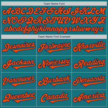 Load image into Gallery viewer, Custom Teal Orange-Navy Authentic Two Tone Baseball Jersey