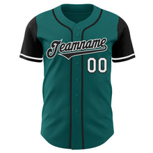 Load image into Gallery viewer, Custom Teal Black-White Authentic Two Tone Baseball Jersey