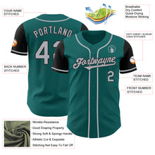 Load image into Gallery viewer, Custom Teal Gray-Black Authentic Two Tone Baseball Jersey