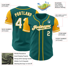 Load image into Gallery viewer, Custom Teal White-Gold Authentic Two Tone Baseball Jersey