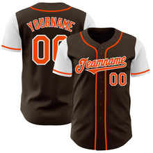 Load image into Gallery viewer, Custom Brown Orange-White Authentic Two Tone Baseball Jersey