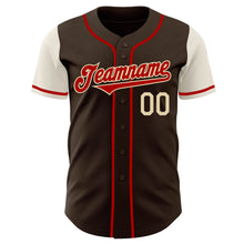 Load image into Gallery viewer, Custom Brown Red-Cream Authentic Two Tone Baseball Jersey