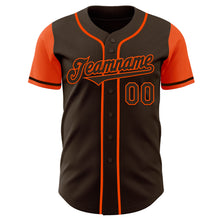 Load image into Gallery viewer, Custom Brown Orange Authentic Two Tone Baseball Jersey