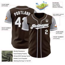 Load image into Gallery viewer, Custom Brown White-Gray Authentic Two Tone Baseball Jersey