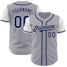 Load image into Gallery viewer, Custom Gray Navy-White Authentic Two Tone Baseball Jersey