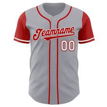 Load image into Gallery viewer, Custom Gray Red-White Authentic Two Tone Baseball Jersey