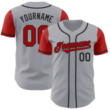 Load image into Gallery viewer, Custom Gray Red-Black Authentic Two Tone Baseball Jersey