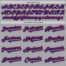 Load image into Gallery viewer, Custom Gray Royal-Red Authentic Two Tone Baseball Jersey