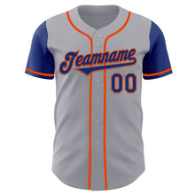 Load image into Gallery viewer, Custom Gray Royal-Orange Authentic Two Tone Baseball Jersey
