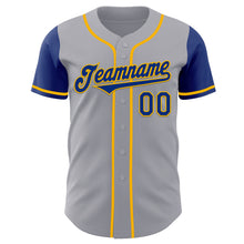 Load image into Gallery viewer, Custom Gray Royal-Gold Authentic Two Tone Baseball Jersey