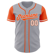 Load image into Gallery viewer, Custom Gray Orange-White Authentic Two Tone Baseball Jersey