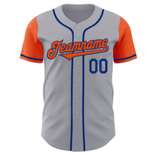 Load image into Gallery viewer, Custom Gray Orange-Royal Authentic Two Tone Baseball Jersey