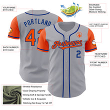 Load image into Gallery viewer, Custom Gray Orange-Royal Authentic Two Tone Baseball Jersey