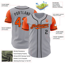 Load image into Gallery viewer, Custom Gray Orange-Black Authentic Two Tone Baseball Jersey