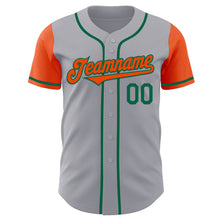 Load image into Gallery viewer, Custom Gray Orange-Kelly Green Authentic Two Tone Baseball Jersey