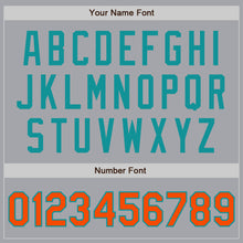 Load image into Gallery viewer, Custom Gray Orange-Teal Authentic Two Tone Baseball Jersey