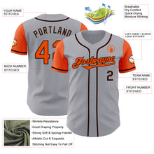 Load image into Gallery viewer, Custom Gray Orange-Brown Authentic Two Tone Baseball Jersey