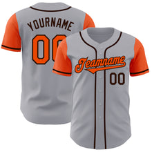 Load image into Gallery viewer, Custom Gray Orange-Brown Authentic Two Tone Baseball Jersey