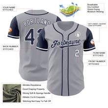 Load image into Gallery viewer, Custom Gray Navy-White Authentic Two Tone Baseball Jersey
