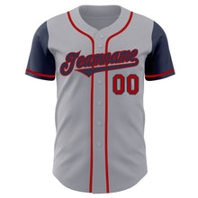 Load image into Gallery viewer, Custom Gray Navy-Red Authentic Two Tone Baseball Jersey