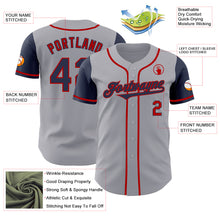 Load image into Gallery viewer, Custom Gray Navy-Red Authentic Two Tone Baseball Jersey