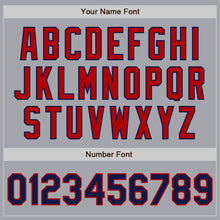 Load image into Gallery viewer, Custom Gray Navy-Red Authentic Two Tone Baseball Jersey