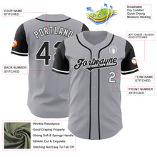 Load image into Gallery viewer, Custom Gray Black-White Authentic Two Tone Baseball Jersey