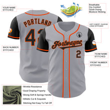 Load image into Gallery viewer, Custom Gray Black-Orange Authentic Two Tone Baseball Jersey