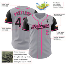 Load image into Gallery viewer, Custom Gray Black-Pink Authentic Two Tone Baseball Jersey