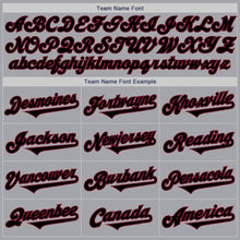 Load image into Gallery viewer, Custom Gray Black-Crimson Authentic Two Tone Baseball Jersey