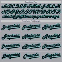 Load image into Gallery viewer, Custom Gray Black-Teal Authentic Two Tone Baseball Jersey