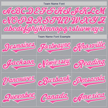 Load image into Gallery viewer, Custom Gray Pink-White Authentic Two Tone Baseball Jersey