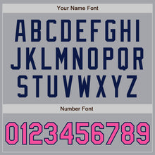 Load image into Gallery viewer, Custom Gray Pink-Navy Authentic Two Tone Baseball Jersey