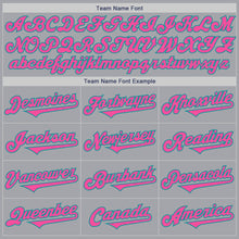 Load image into Gallery viewer, Custom Gray Pink-Teal Authentic Two Tone Baseball Jersey
