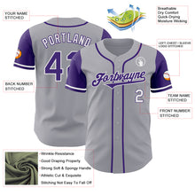 Load image into Gallery viewer, Custom Gray Purple-White Authentic Two Tone Baseball Jersey