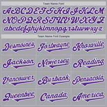 Load image into Gallery viewer, Custom Gray Purple-White Authentic Two Tone Baseball Jersey