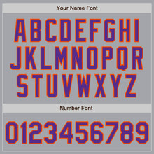 Load image into Gallery viewer, Custom Gray Purple-Orange Authentic Two Tone Baseball Jersey