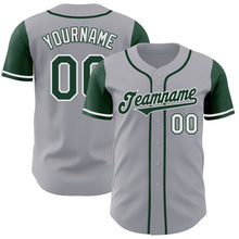 Load image into Gallery viewer, Custom Gray Green-White Authentic Two Tone Baseball Jersey