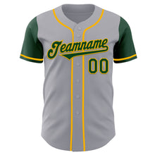 Load image into Gallery viewer, Custom Gray Green-Gold Authentic Two Tone Baseball Jersey