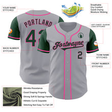 Load image into Gallery viewer, Custom Gray Green-Pink Authentic Two Tone Baseball Jersey