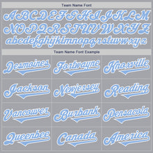 Load image into Gallery viewer, Custom Gray Light Blue-White Authentic Two Tone Baseball Jersey