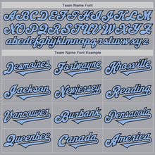 Load image into Gallery viewer, Custom Gray Light Blue-Black Authentic Two Tone Baseball Jersey