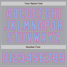 Load image into Gallery viewer, Custom Gray Light Blue-Pink Authentic Two Tone Baseball Jersey