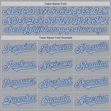 Load image into Gallery viewer, Custom Gray Light Blue-Steel Gray Authentic Two Tone Baseball Jersey