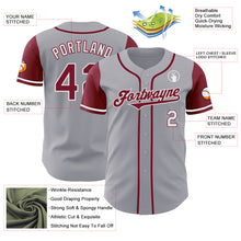 Load image into Gallery viewer, Custom Gray Crimson-White Authentic Two Tone Baseball Jersey