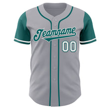 Load image into Gallery viewer, Custom Gray Teal-White Authentic Two Tone Baseball Jersey